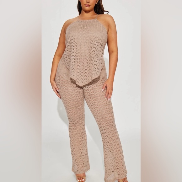 Fashion Nova Pants - Fashion Nova Mocha Halter Jumpsuit 2X